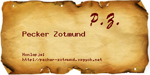 Pecker Zotmund névjegykártya